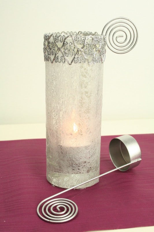 Teelichthalter / Glashänger, silber, 4 Stück - tischdeko, weihnachten-tischdeko